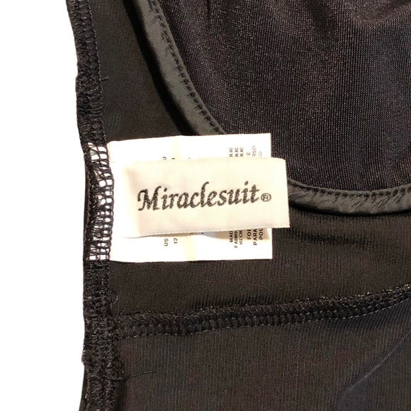 Miraclesuit Kirkland one piece black slimming ruched swimsuit size 12 - Picture 3 of 5